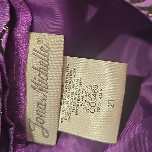 E Dress Size 2t Purple Black Floral - Picture 2 of 5